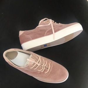 Light Pink Velvet Platform Keds